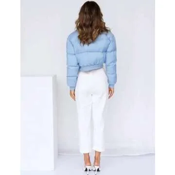 Chic Gihuo Women's Cropped Puffer Jacket for Winter