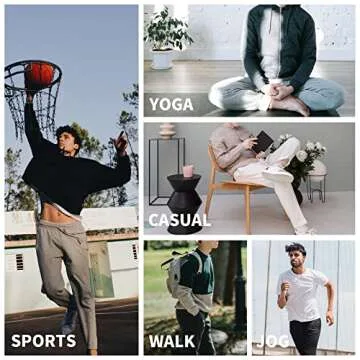 AMY COULEE Mens Cotton Yoga Pants Running Workout Lightweight Sweatpants Open Bottom Lounge Pants with Pockets (M, Black)