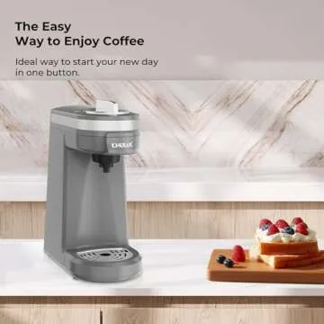 CHULUX Mini Coffee Maker for K Capsule, Single Serve Coffee Maker for One Cup Americano, Lightweight Pod Coffee Machine, Gray