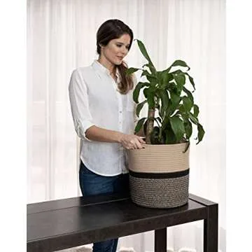 OrganiHaus Decorative Plant Basket 12 & 10 inch, Plant Pots for Indoor, Basket Planters for Indoor Plants, Basket for Plants Indoor, Planter Pot Cover, Plant Baskets Indoor, Woven Plant Basket