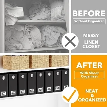 SpaceAid Bed Sheet Organizers for Neat Linen Closet Storage