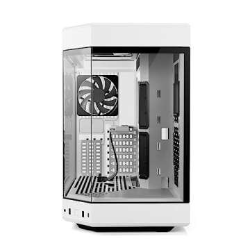 HYTE Y60 Modern Aesthetic Dual Chamber Panoramic Tempered Glass Mid-Tower ATX Computer Gaming Case w...