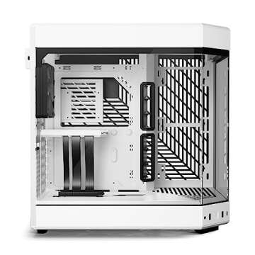 HYTE Y60 Modern Aesthetic Dual Chamber Panoramic Tempered Glass Mid-Tower ATX Computer Gaming Case with PCIE 4.0 Riser Cable Included, Snow White (CS-HYTE-Y60-WW)