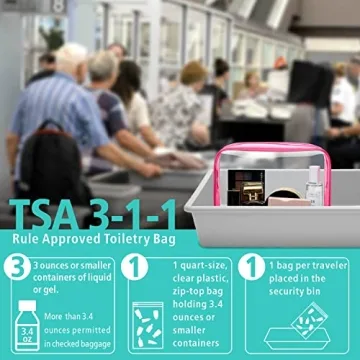 F-color Clear Travel Bags 3 Pack for Easy Organization