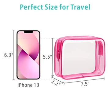 F-color Clear Travel Bags 3 Pack for Easy Organization