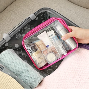 F-color Clear Travel Bags 3 Pack for Easy Organization