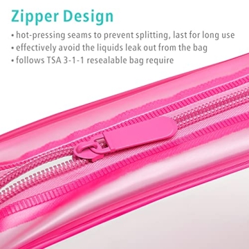 F-color Clear Travel Bags 3 Pack for Easy Organization