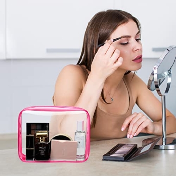 F-color Clear Travel Bags 3 Pack for Easy Organization