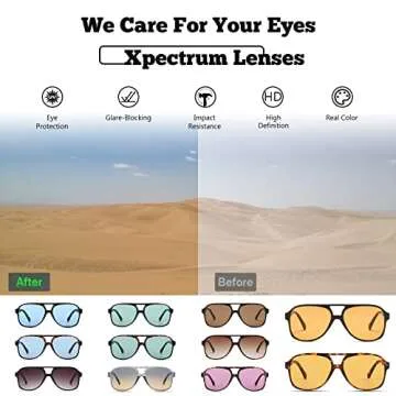 Xpectrum Trendy Retro Sunglasses for Men Women 70s Vintage Aviator Sun Glasses Classic Shades (Blue/Tortoise)