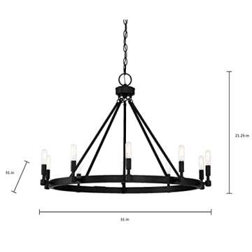 Fiora 10-Light Rustic Chandelier - Stylish Home Lighting