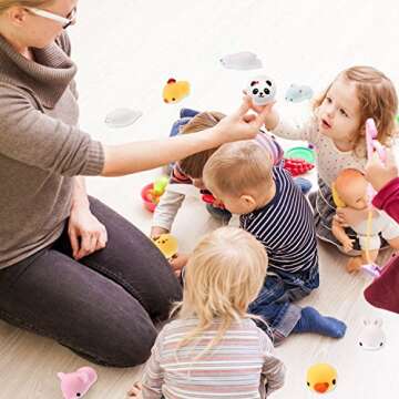 Mochi Squishys Toys, 18PCS Cute Kawaii Squishies Animals Stress Relief Toys for Kids Soft Squeeze Reliever Anxiety Toys Classroom Prizes Easter Gifts Easter Basket Stuffers