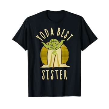 Star Wars Yoda Best Sister Cartoon Yoda T-Shirt