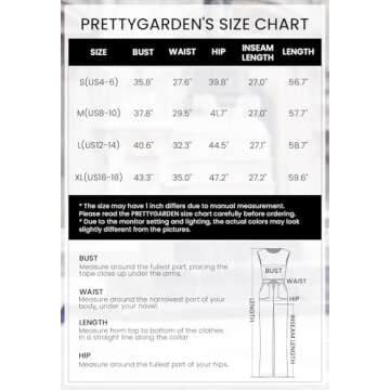 PRETTYGARDEN Womens Jumpsuits Summer Casual One Piece Outfits Sleeveless Wide Leg Long Pants Rompers (Black,Large)