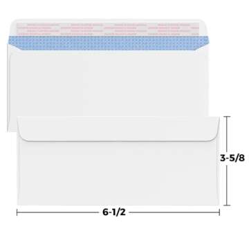 CREGEAR #6 3/4 Self-Seal Security Envelopes, 90 Count, Envelope Letter Size 3-5/8" X 6-1/2", 24 lb, White, Peel and Seal, Security Tinted and Pattern, Windowless