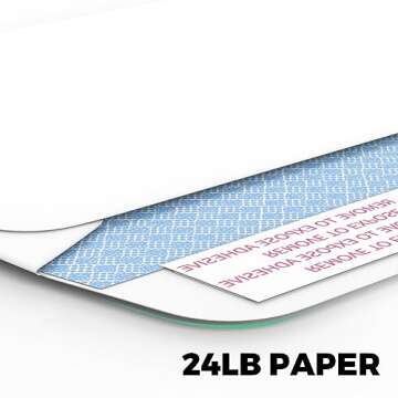 CREGEAR #6 3/4 Self-Seal Security Envelopes, 90 Count, Envelope Letter Size 3-5/8" X 6-1/2", 24 lb, White, Peel and Seal, Security Tinted and Pattern, Windowless