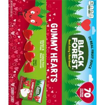 Black Forest Gummy Hearts - Real Fruit Juice Treats