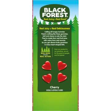 Black Forest Gummy Hearts - Real Fruit Juice Treats