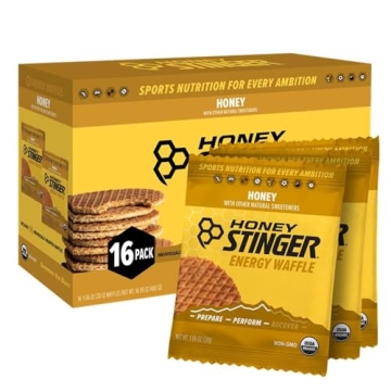 Honey Stinger Organic Honey Waffle - Energizing Snack for Athletes & Active Individuals, 16 Count
