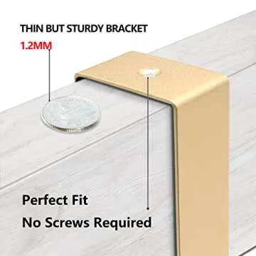 Biomoty Over The Door Hooks Door Hanger, Moving 6-Hooks Over Door Coat Rack for Hanging, Aluminum Heavy Duty Door Organizer for Towel Robe Hat Bag, Behind Back of Door Bathroom (Gold)