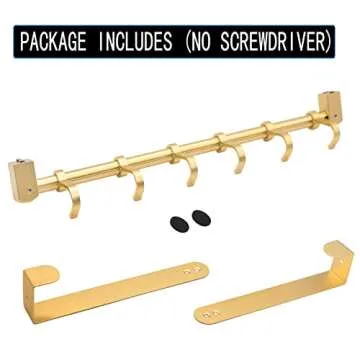 Biomoty Over The Door Hooks Door Hanger, Moving 6-Hooks Over Door Coat Rack for Hanging, Aluminum Heavy Duty Door Organizer for Towel Robe Hat Bag, Behind Back of Door Bathroom (Gold)