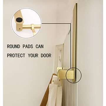Biomoty Over The Door Hooks Door Hanger, Moving 6-Hooks Over Door Coat Rack for Hanging, Aluminum Heavy Duty Door Organizer for Towel Robe Hat Bag, Behind Back of Door Bathroom (Gold)