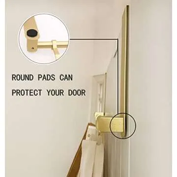 Biomoty Over The Door Hooks Door Hanger, Moving 6-Hooks Over Door Coat Rack for Hanging, Aluminum Heavy Duty Door Organizer for Towel Robe Hat Bag, Behind Back of Door Bathroom (Gold)