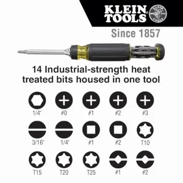 Klein Tools Multi-bit Ratcheting Screwdriver, 15-in-1