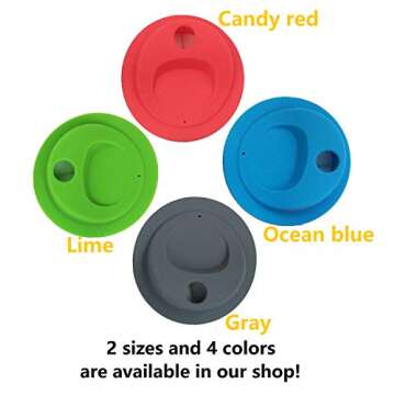 THINKCHANCES Reusable Food Grade and BPA Free Silicone Circular Straw Hole Coffee Juice Drinking Sip Lid for Mason, Ball, Canning Jars (Regular Mouth, Lime) 6 Pack