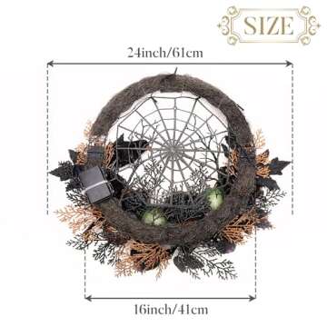 Valery Madelyn Halloween Wreath with Lights for Festive Decor