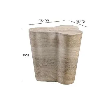 Tov Furniture Slab Faux Travertine Short Side Table