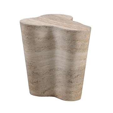 Tov Furniture Slab Faux Travertine Short Side Table