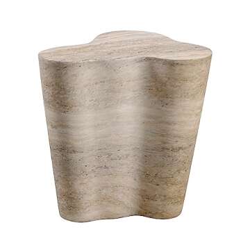 Tov Furniture Slab Faux Travertine Short Side Table