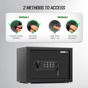 ISLANDSAFE Safe and Security Lock Box,Small Money Box,Document Safe with Digital Keypad Lock for Hom...