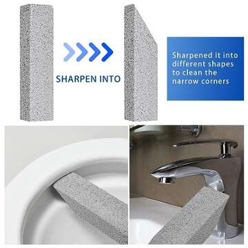 COEIVY 10 Pack Pumice Stone for Toilet Cleaning Bowl Stick,Powerfully Cleans Hard Water Rings,Calcium Buildup & Stains,Suitable for Cleaning Toilet, Bathtubs,Kitchen Sink, Stove and Grill