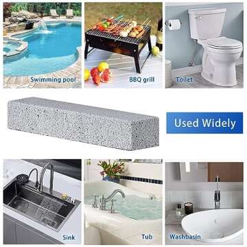 COEIVY 10 Pack Pumice Stone for Toilet Cleaning Bowl Stick,Powerfully Cleans Hard Water Rings,Calcium Buildup & Stains,Suitable for Cleaning Toilet, Bathtubs,Kitchen Sink, Stove and Grill
