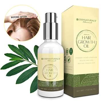 Essynaturals Hair Growth Oil with Biotin - Caffeine and Castor Oil for Fuller, Thicker, Longer Hair