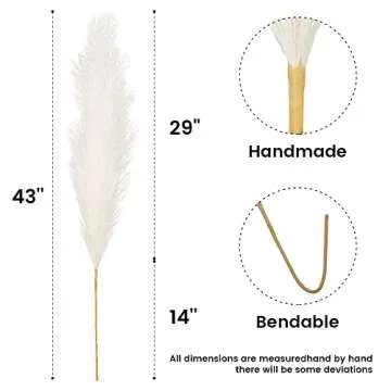 Dallisten 43" Fake Dried Pampas Grass - Elegant Home Decor, Wedding & Party Decoration