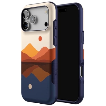 Casely iPhone 17 Pro Max Case | Opposites Attract | Day & Night Colorblock Mountains | Compatible wi...
