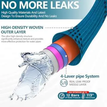 Lightweight 75 ft Garden Hose with Durable 3750D Fabric