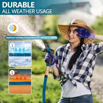 Lightweight 75 ft Garden Hose with Durable 3750D Fabric