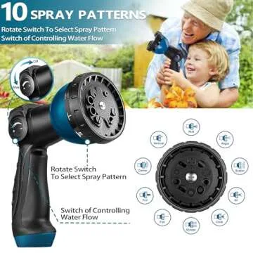 Lightweight 75 ft Garden Hose with Durable 3750D Fabric