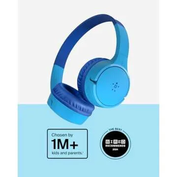 Belkin SoundForm Mini - Wireless Bluetooth Kids Headphones, 30H Battery, 85dB Safe Volume Limit, Bui...