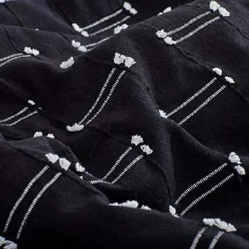 Rivet Global Textured Cotton Duvet Cover Set in Black