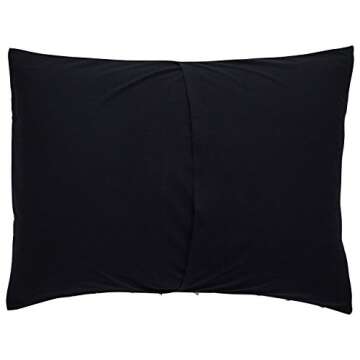 Amazon Brand – Rivet Global Textured 100% Cotton Duvet Cover Set, Full / Queen, Black