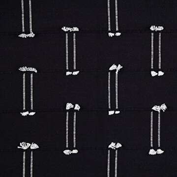 Amazon Brand – Rivet Global Textured 100% Cotton Duvet Cover Set, Full / Queen, Black