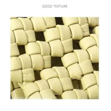 Angryapple Women Vegan Leather Hand-woven Handbag,Fashion Candy Color Shoulder Underarm Crossbody with Purse Casual Tote Bag (yellow)