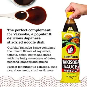 Otafuku Yakisoba Sauce for Japanese Stir Fry Noodles, Vegan Yakisoba Sauce Authentic Umami Flavor - No Artificial Flavors, Colors or Preservatives (17.6 Oz)