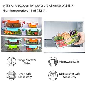 10 Pack Glass Storage Containers - Meal Prep Made Easy