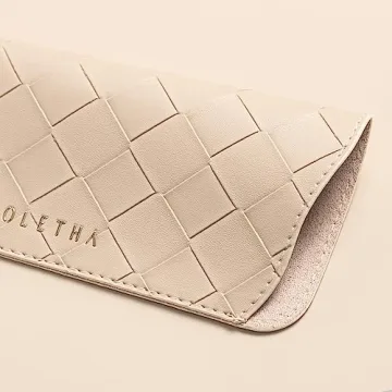 Stylish OLETHA Soft Glasses Case Set of 2 in Ivory