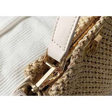 Straw Bag Beach Bag for Women Small Tote Bag Straw Shoulder Bag Chic Handbag Satchel Crossbody Bag Purses 2023